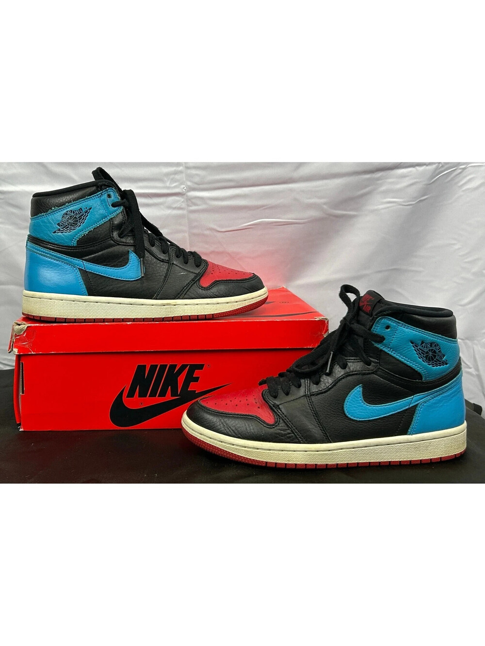 Nike Air Jordan 1 High OG CD0461-046 Men's 8.5 Black Blue Red Shoes